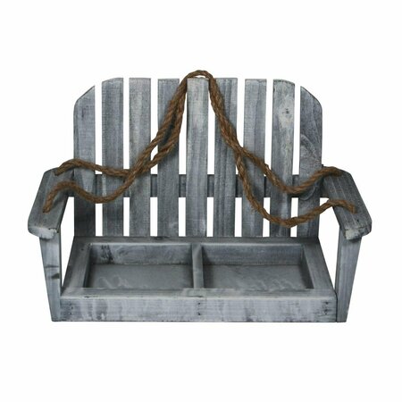 GARDENCONTROL Wooden Hanging Chair with Double Pot Storage - Gray Wash GA1532071
